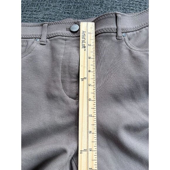 So Slimming By Chicos Womens Taupe Pants Size 1 Short Stretch Casual - Picture 7 of 8